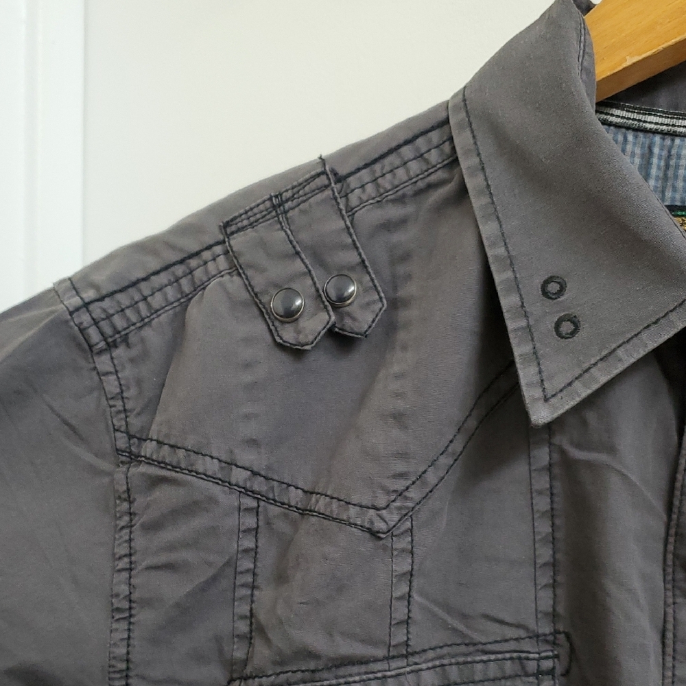 New With Tags 191 Unlimited Men's Gray Button-Up Jacket Size L - Picture 6 of 12